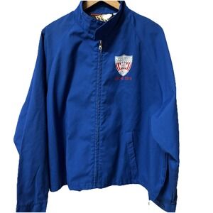 Vintage 1980s King Louie Pro Fit Jacket  XL Union‎ Made AFGE Local 2519 Blue USA